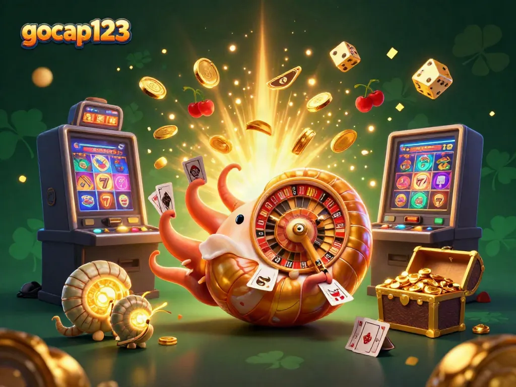 Permainan slot di gocap123 yang penuh warna dan kemewahan, dengan jackpot dan simbol keberuntungan.