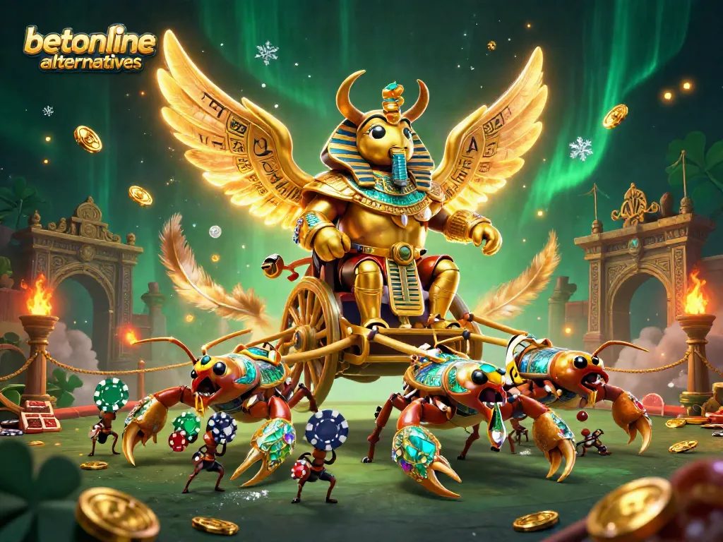 Experience thrilling betonline alternatives with this dynamic, cinematic 3D casino scene.