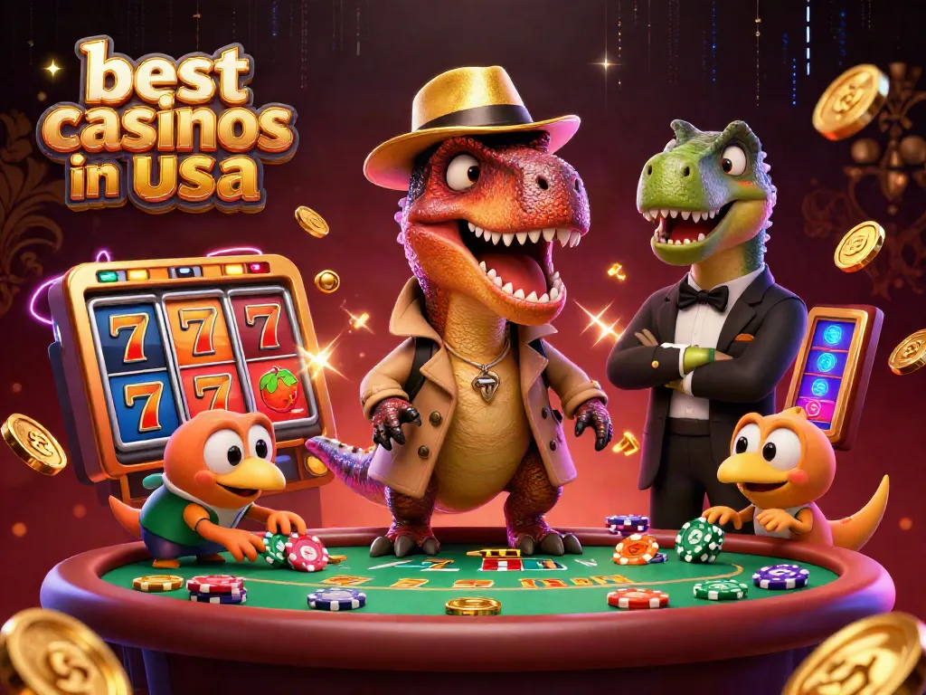 Experience the thrill at the best casinos in usa with vibrant 3D cartoon characters engaging in a lively blackjack scene.