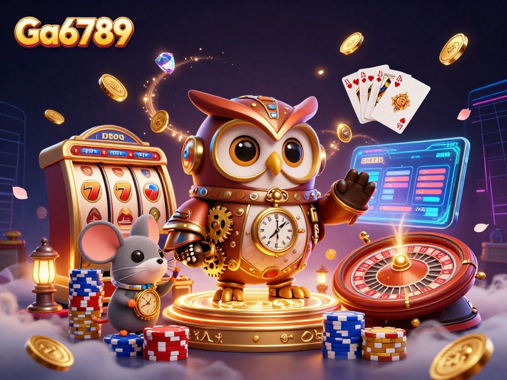 Spin and win with Ga6789's thrilling slots and dynamic casino elements illustrated.