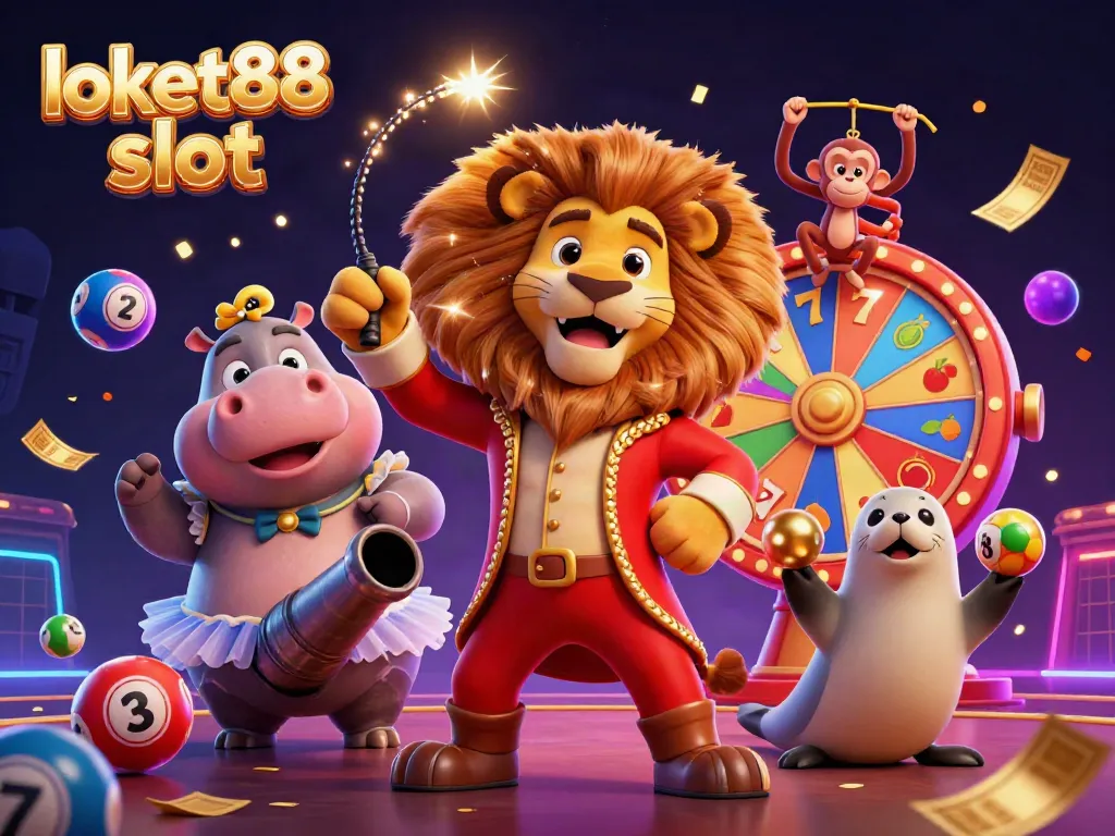 Experience thrilling games at loket88 slot with animated characters and vibrant casino elements.