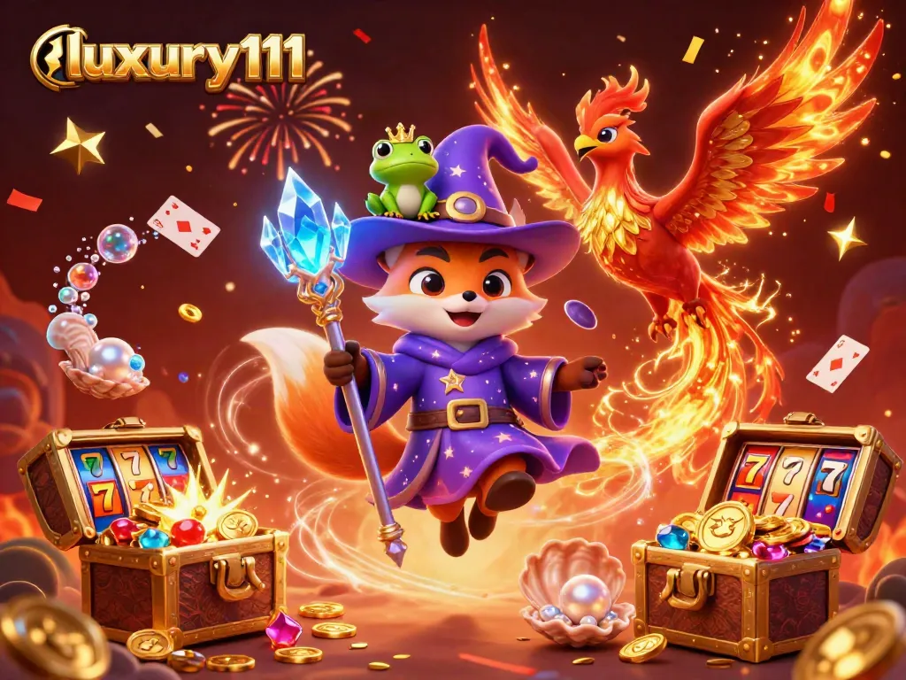 Engage in thrilling gameplay with luxury111's immersive online casino experience featuring mystical characters and vibrant slot elements.