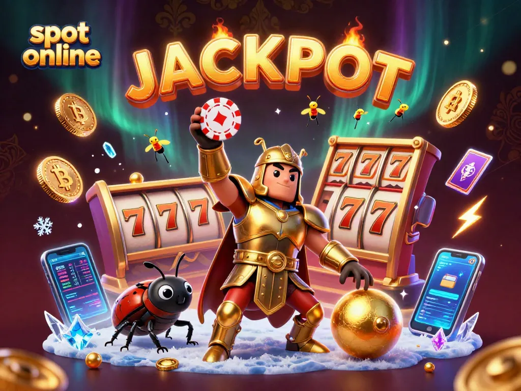Spin the reels for exciting slot online jackpots with shining gold coins and vibrant characters.