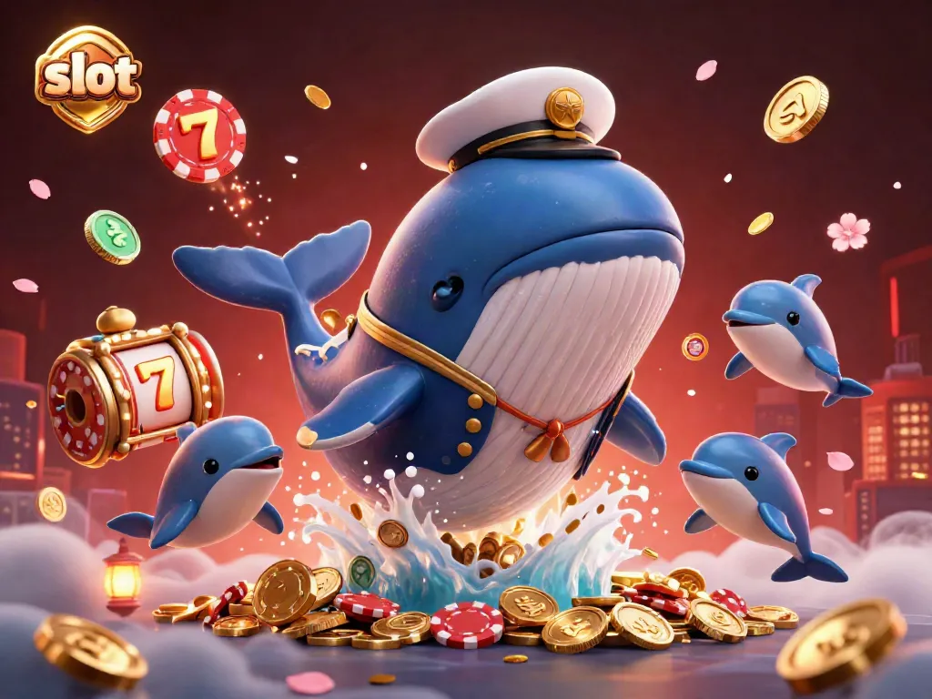 Engaging scene illustrating slot machines with a whale and ocean creatures, showcasing rich casino elements.