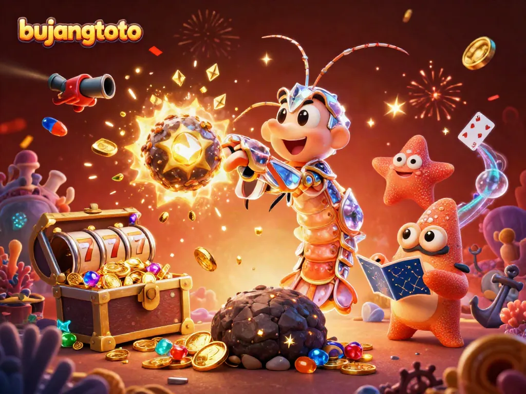Imagine winning big with bujangtoto as a galactic samurai strikes a treasure-filled asteroid amidst vibrant casino elements.