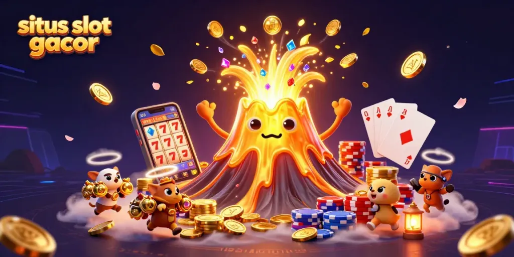 Experience excitement with situs slot gacor as treasures erupt from a golden volcano!
