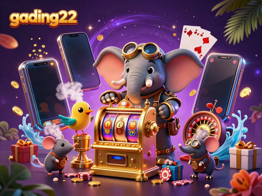 Experience thrilling slot action with gading22, featuring dynamic characters and casino elements.