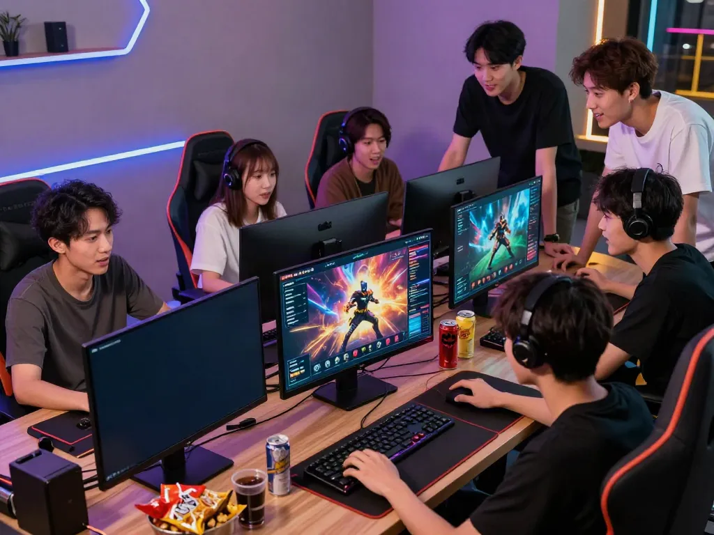 Players enjoying thrilling gameplay on the Batman138 gaming platform, showcasing vibrant graphics and teamwork in a modern gaming setup.