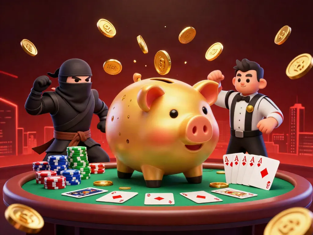 Experience dynamic gameplay with thapcamvip featuring a golden sumo wrestler amidst exciting poker elements, ensuring a winning atmosphere.