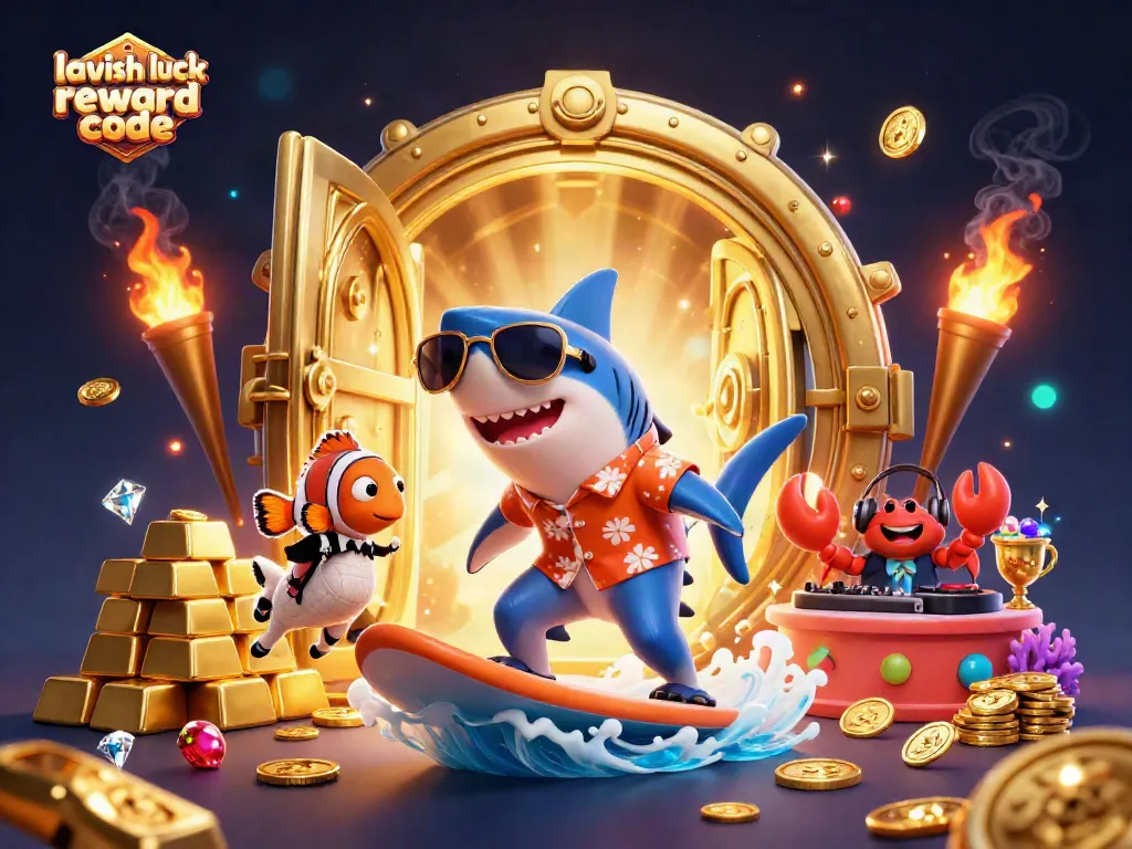 Winning in style with lavish luck reward code, surf through gold coins and dazzling treasures.
