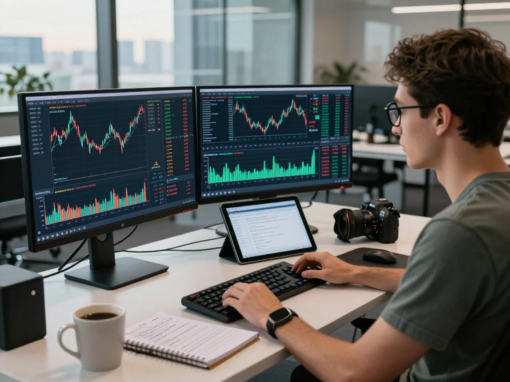 Dynamic workspace for developing algorithmic gold trading API with real-time forex data visualizations and analysis tools.