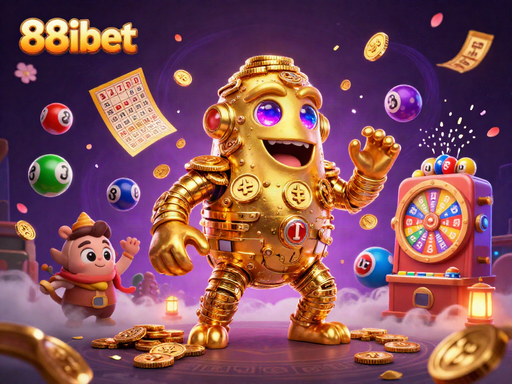 Join the excitement with 88ibet's dynamic gaming scene, featuring golden golems and lively lottery elements.