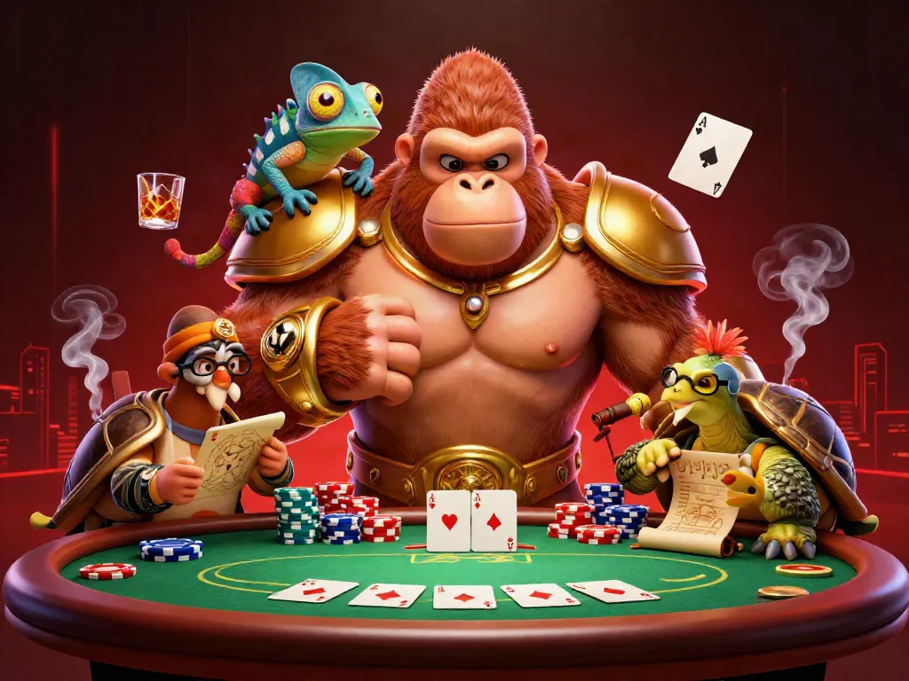 Engage with vikingtoto action featuring a powerful gorilla king and dynamic casino elements.