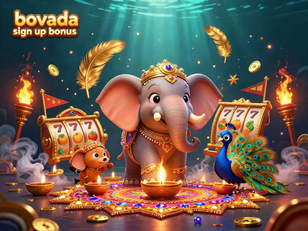 Win with the latest bovada sign up bonus in this vibrant casino illustration showcasing dynamic gaming elements.
