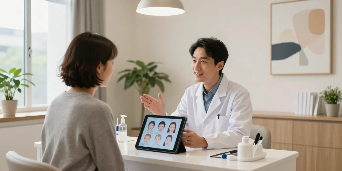 Discussing hair transplant turkey cost in a calm consultation room with a physician.