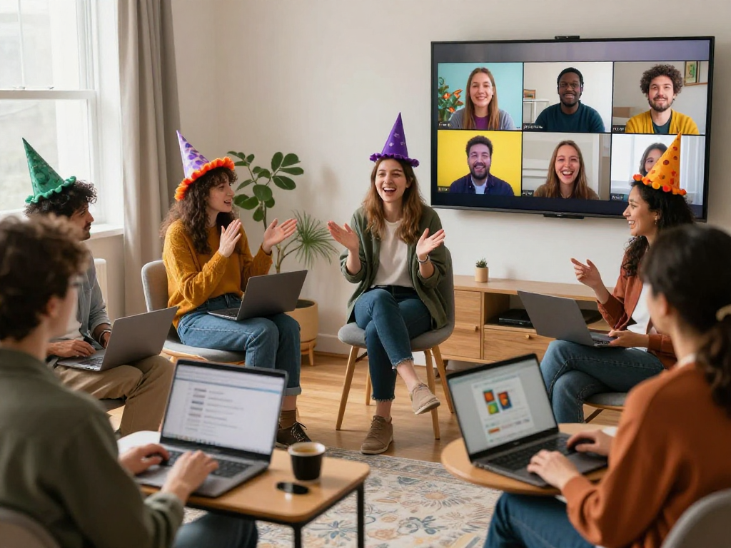 Engaging online improv classes for adults with diverse participants showcasing creativity and laughter in a virtual setting.