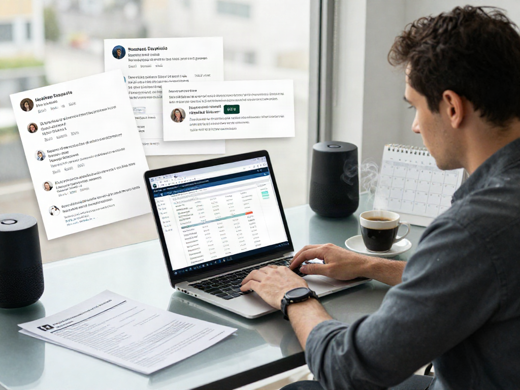 Focused professional conducting 먹튀검증 analysis in a modern office.