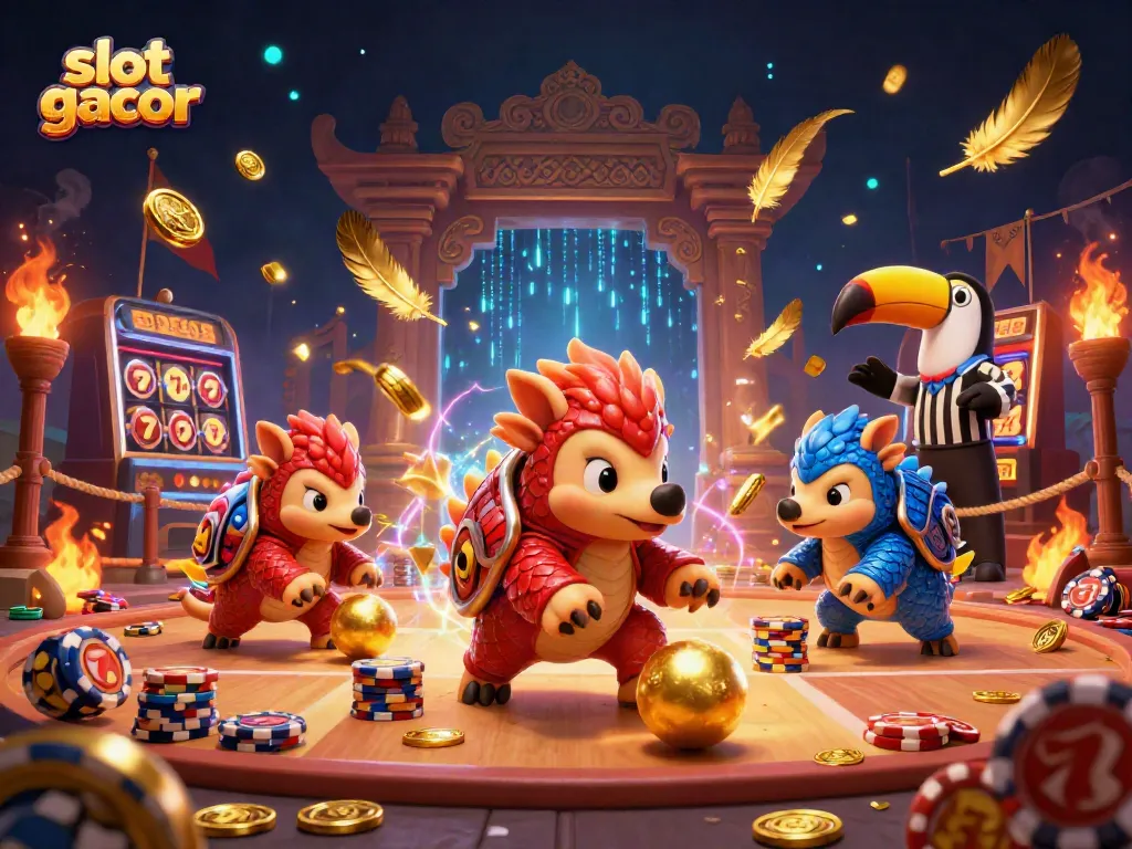 Experience exhilarating victories with slot gacor gameplay featuring vibrant pangolins and dynamic casino elements.