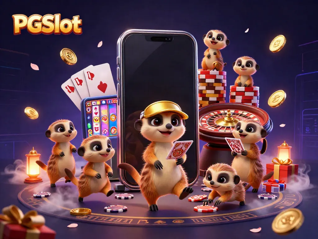 Engage with PGSlot as meerkats manage a vibrant casino scene!