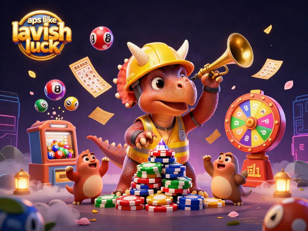 Play exciting games like lavish luck casino with slots and fun casino action in a vibrant scene.