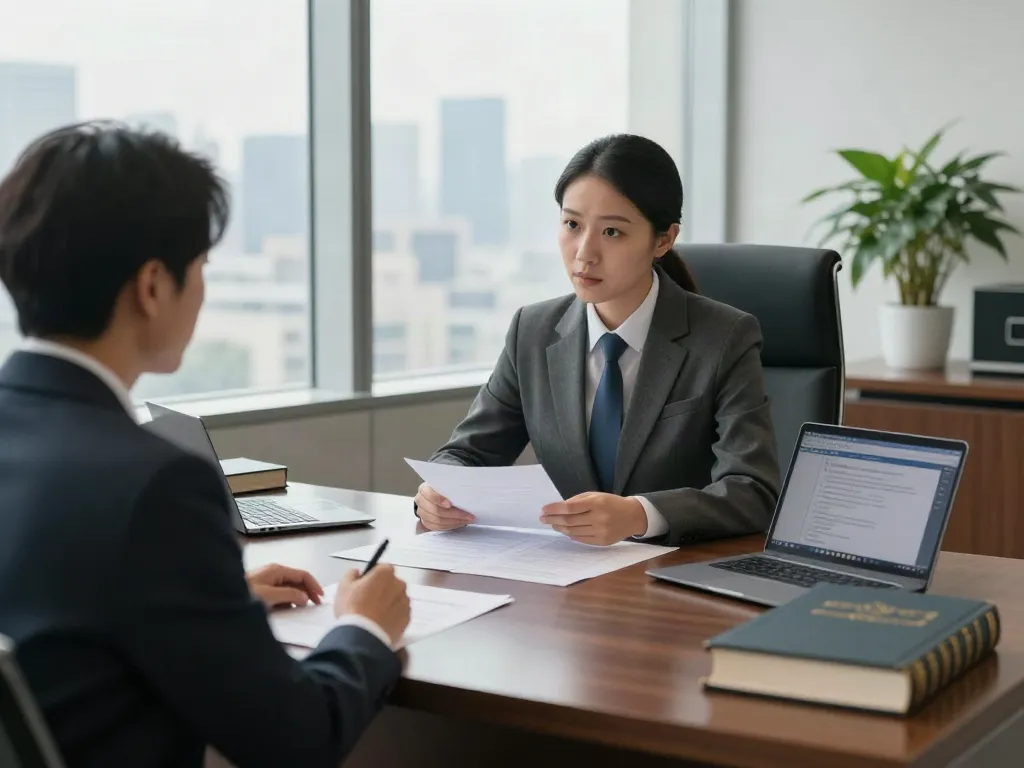 Extradition lawyer dubai consulting with a client in a modern office.